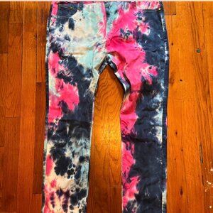 MENS TYE DYE SKINNY STRAIGHT LEG JEANS SIZE 38